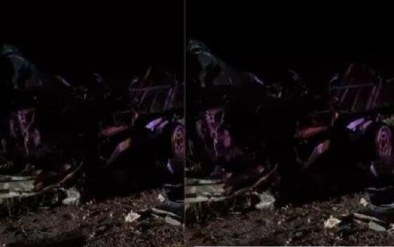 Motorista de caminhonete morre ao bater em caminhão com pai e filha