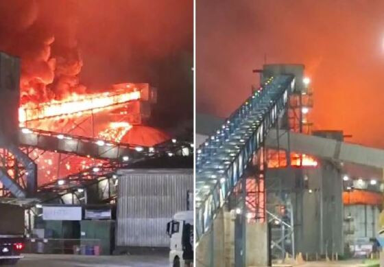 Incêndio de grandes proporções atinge Terminal Ferroviário da Rumo em MT