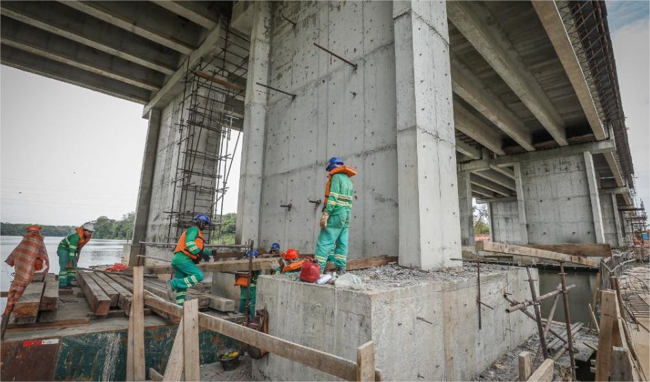 Obras do Rodoanel avançam com lançamento de vigas em viaduto na MT-251