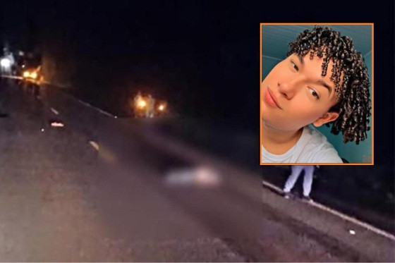 Piloto bate em anta, cai de moto e morre atropelado por caminhão baú