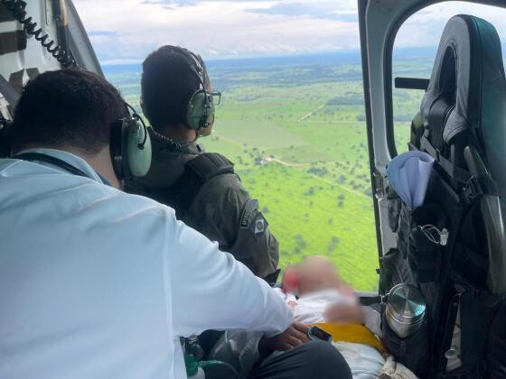 Ciopaer resgata paciente ilhada em Salto do Céu