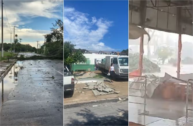Temporal danifica posto de saúde, restaurante e interdita avenidas em VG e Cuiabá