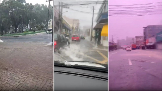 Temporal deixa Centro de Cuiabá alagado na tarde deste sábado; vídeo
