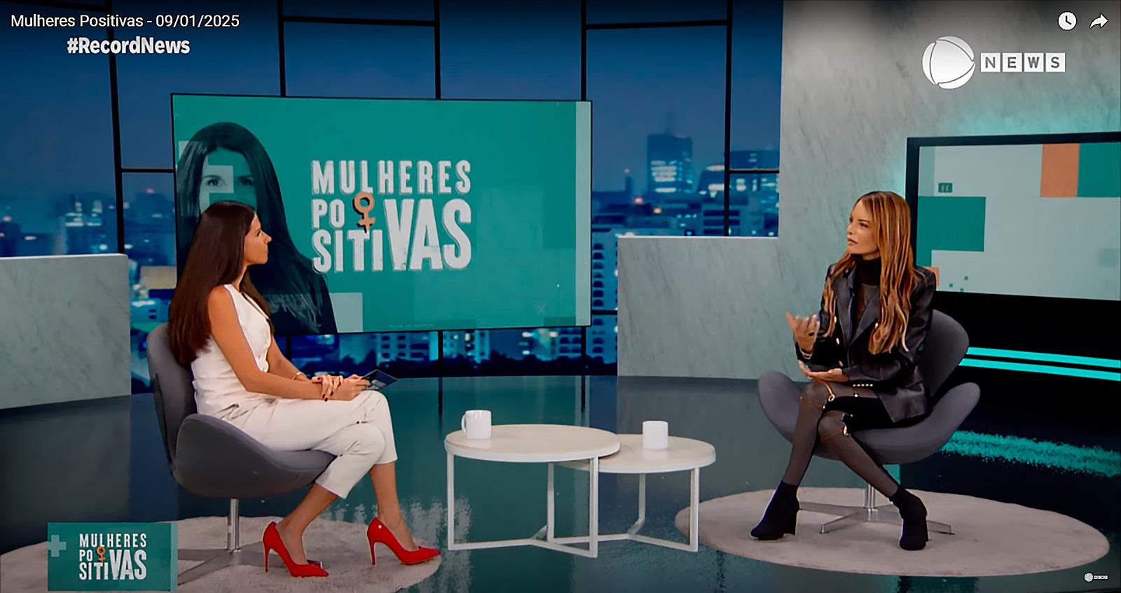 Virginia Mendes Compartilha Ações Sociais e Sua História no Programa Mulheres Positivas da Record News
