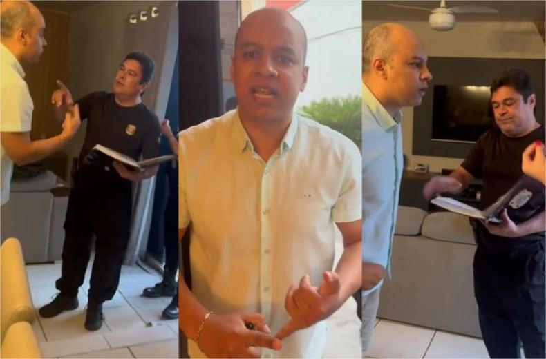 Secretário de VG se exalta com agentes da PF e recebe voz de prisão; veja vídeo