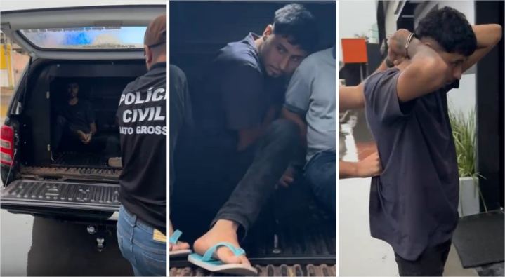 Vídeo mostra assassino de ex-namorada chegando em delegacia de Cuiabá