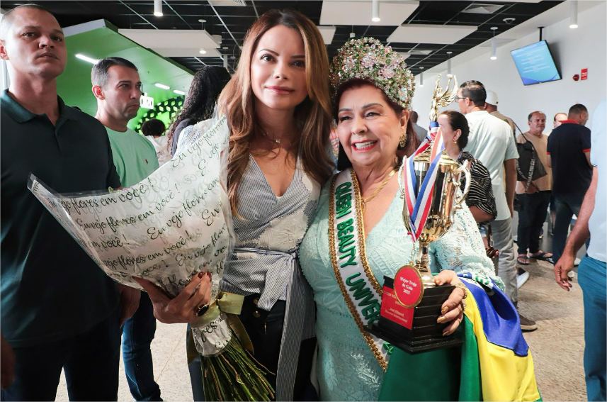 Virginia Mendes Recebe a miss Universe Idê Guimarães com Festa no Aeroporto Marechal Rondon