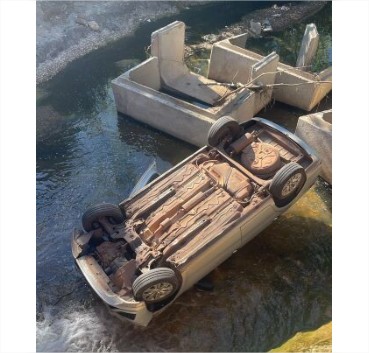 Motorista de app fica ferido ao despencar de ponte e cair em córrego de VG