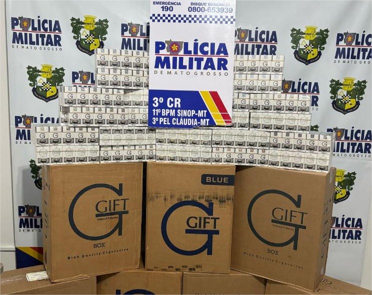 PM prende mãe e filho com quatro mil maços de cigarros ilegais
