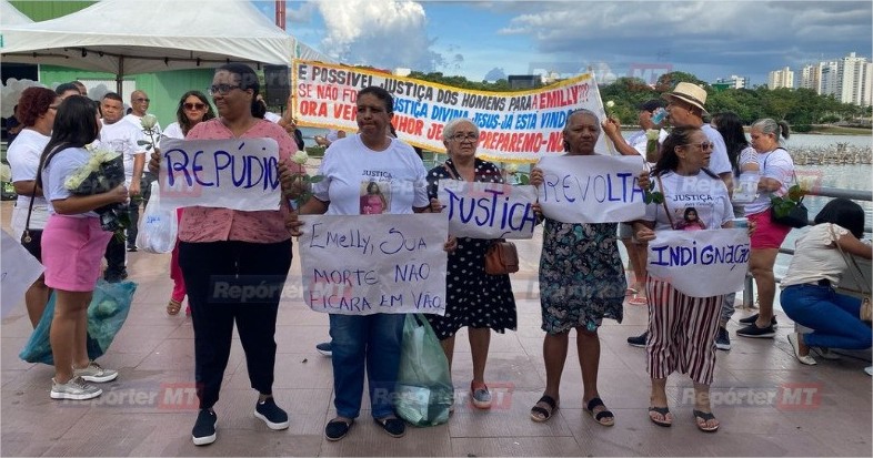 Família faz manifestação pedindo justiça por assassinato de Emelly; vídeo