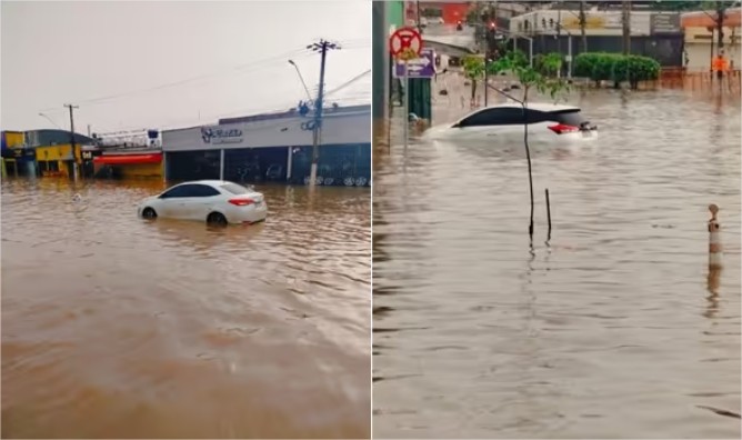Temporal provoca caos em Cuiabá no dia do seu aniversário de 306 anos; vídeo