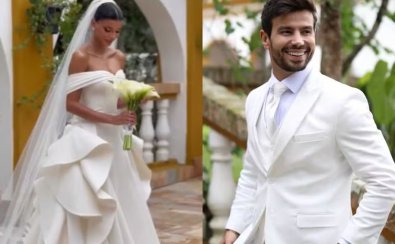 Ex-miss Mato Grosso e cantor sertanejo se casam em São Paulo