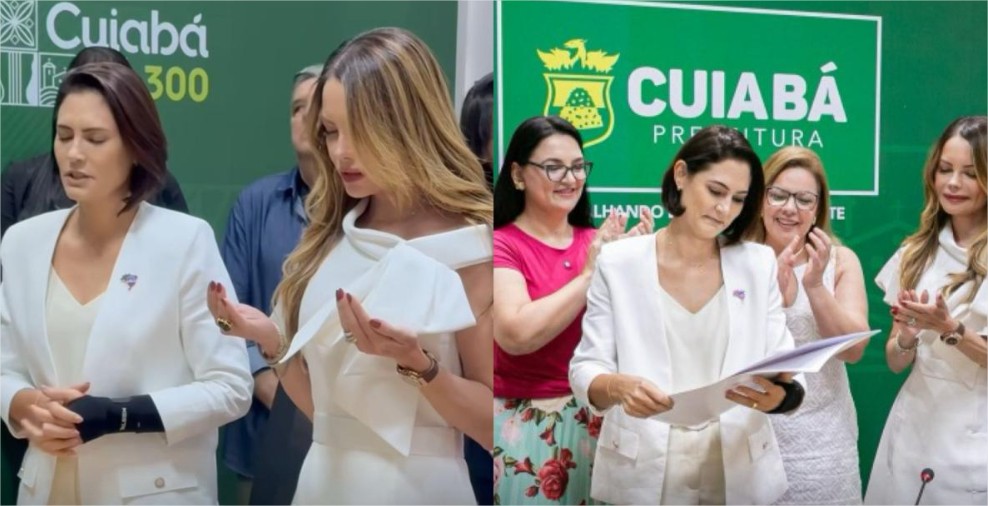 Michelle Bolsonaro participa de evento para instalação do Centro do Autista em Cuiabá