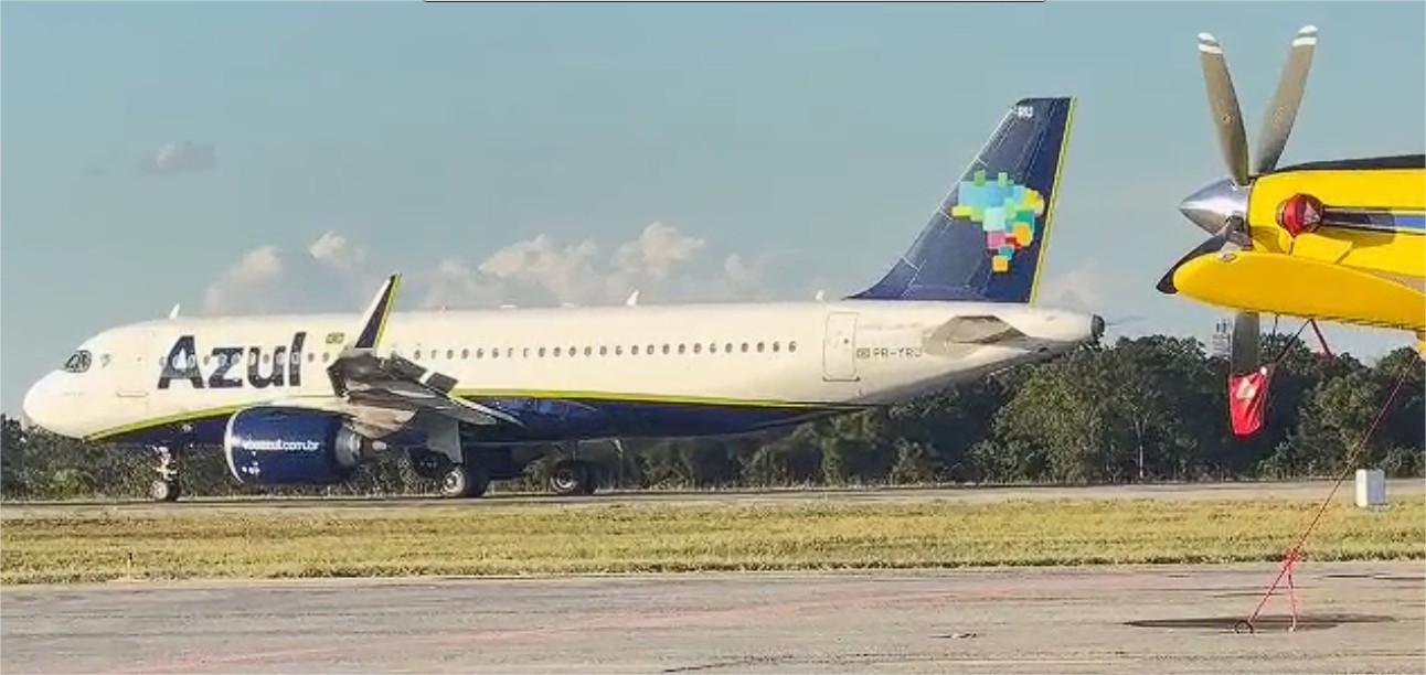 Avião da Azul faz pouso de emergência no Aeroporto Marechal Rondon; veja vídeo