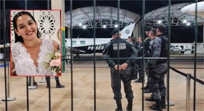 Corpo de mulher morta por militar é transferida para o Pará em aeronave da PM