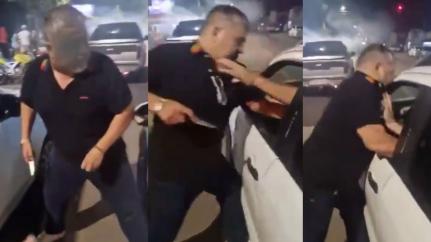 Vídeo: Motorista de aplicativo esfaqueia e bate em carro de colega ao disputar clientes