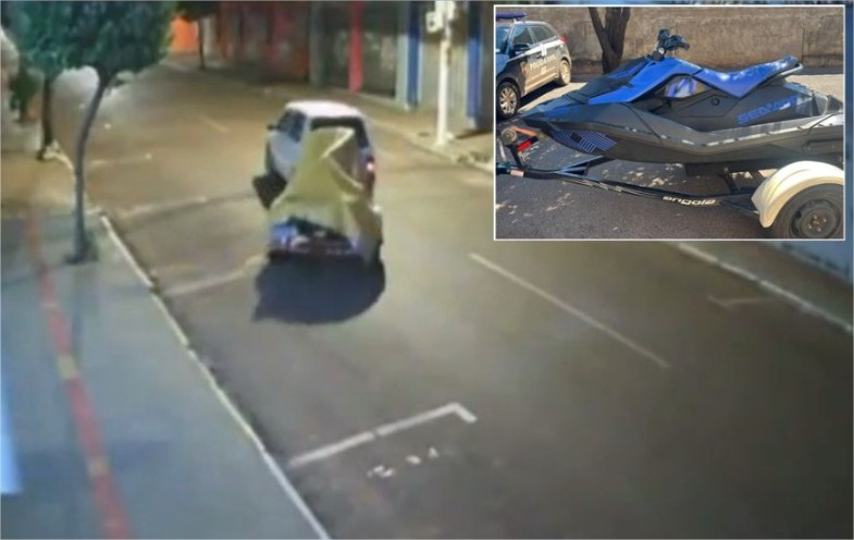 Vídeo: Bandidos derrubam portão, invadem loja e furtam moto aquática em MT