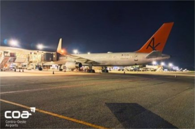 Aeroporto Marechal Rondon recebe primeiro voo internacional com avião de grande porte