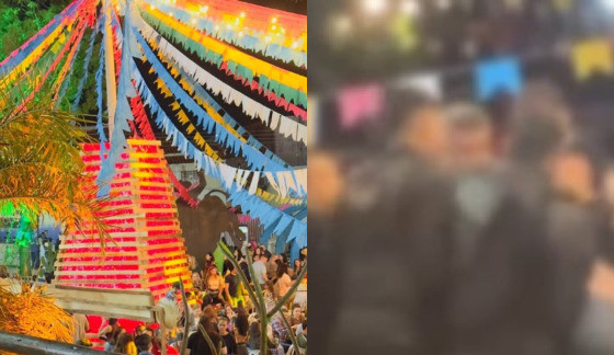 Homem é detido após quebrar barraca e agredir mulher durante festa junina em Cuiabá