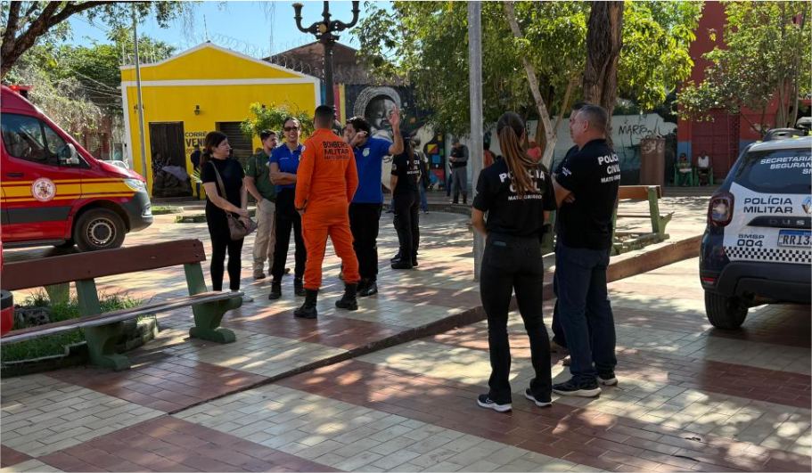 Forças de segurança fazem operação contra o crime no centro de Cuiabá