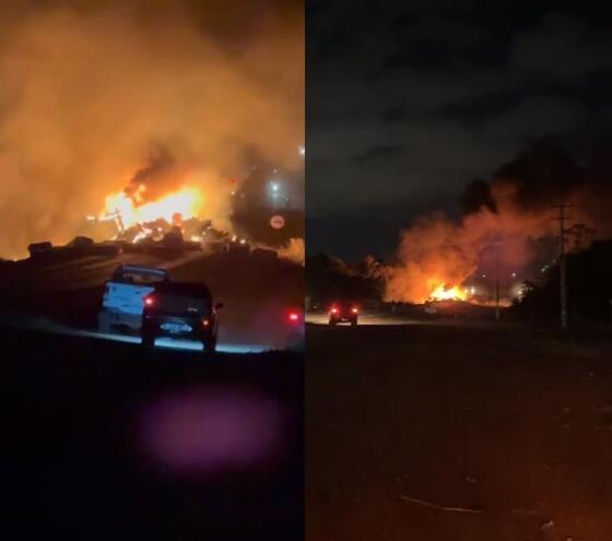 Caminhão carregado com algodão pega fogo após acidente e caminhoneiro morre carbonizado