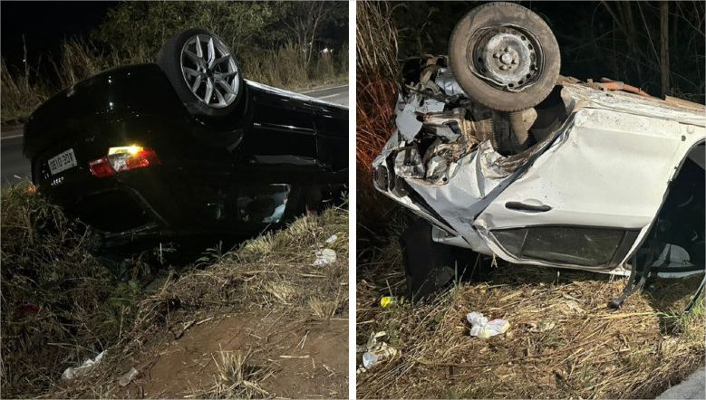 Disputa de racha termina com grave acidente e deixa mulher e criança feridas em Cuiabá