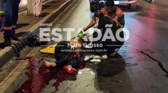 Homem tem fratura exposta na perna em grave acidente no bairro Ponte Nova