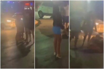 Vídeo flagra ‘gatas do Job’ rolando no chão e trocando socos por cliente em VG