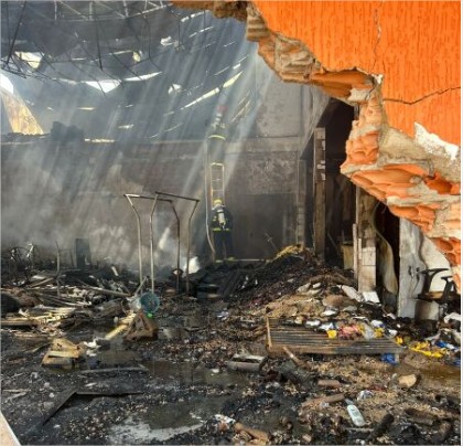 Incêndio deixa supermercado completamente destruído no interior de MT