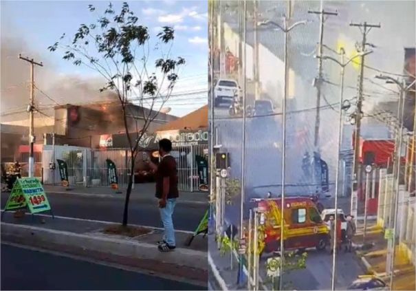 Incêndio em restaurante de Várzea Grande mobiliza bombeiros e interdita avenida