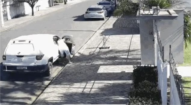 Vídeo: homem é preso após furtar encomendas de carro de entregas em MT