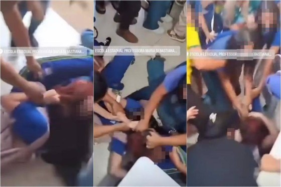 Alunas trocam chutes e puxões de cabelo em escola; veja vídeo