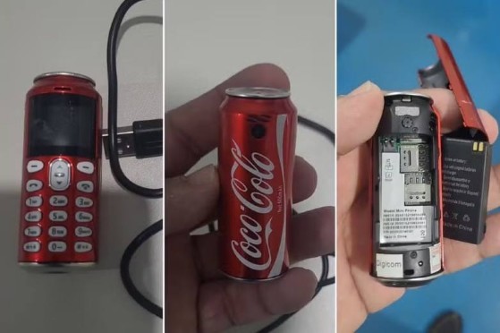 Minicelular em formato de lata de Coca-Cola é apreendido em presídio de MT