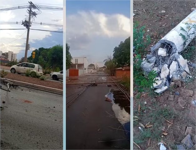 Vídeo: Ventos de até 100 km/hora derrubam telhado de escola e aulas são suspensas em Várzea Grande