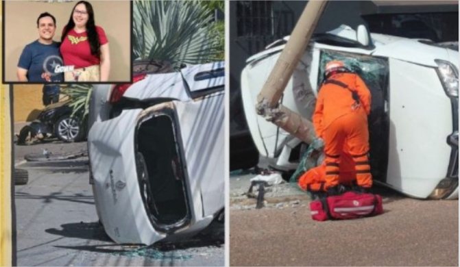 Casal capotou veículo após perseguição por briga de trânsito, diz delegado que expõe omissão da família do outro veículo