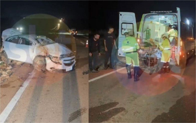 Carro capota e deixa cinco pessoas feridas em rodovia de MT