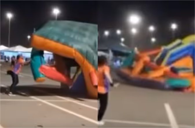 Menina de 4 anos que foi arremessada de brinquedo sofre fratura na cabeça; vídeo