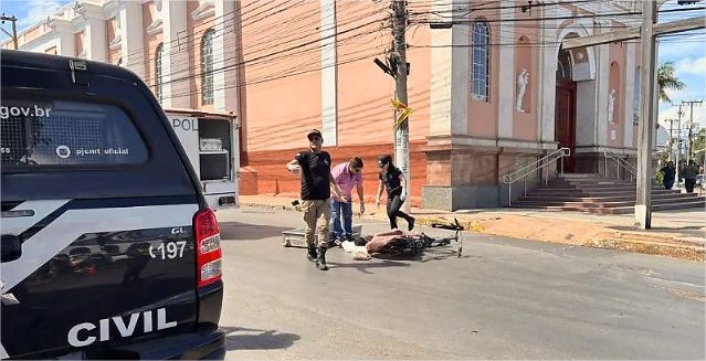 Câmera registra atropelamento que matou ciclista em Cuiabá (imagens fortes)
