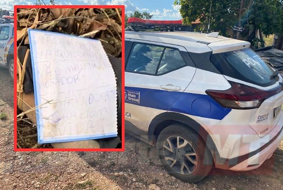 Facção deixou bilhete após executar suspeitos de sequestro em Sinop