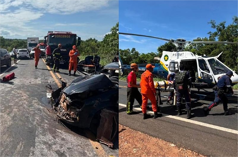 Grave acidente deixa 4 adultos e um bebê feridos na Guia
