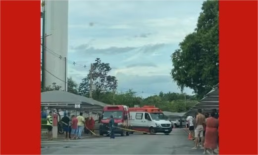 Vídeo: Trabalhadores são resgatados por helicóptero após passarem mal no topo de caixa d’água em Cuiabá