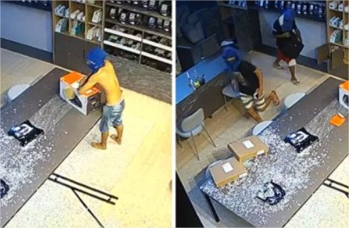 Bandidos invadem loja de celulares e fazem limpa; veja vídeo