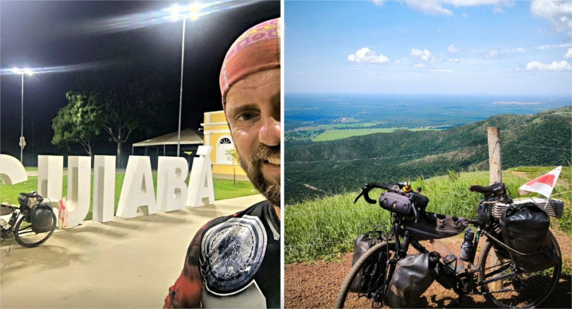 Ciclista da Bielorrússia chega a MT após cruzar o Brasil de Norte ao Sul