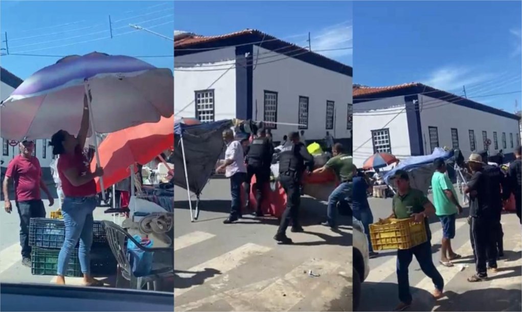 Ambulantes correm para salvar mercadorias em nova fiscalização no Centro de Cuiabá