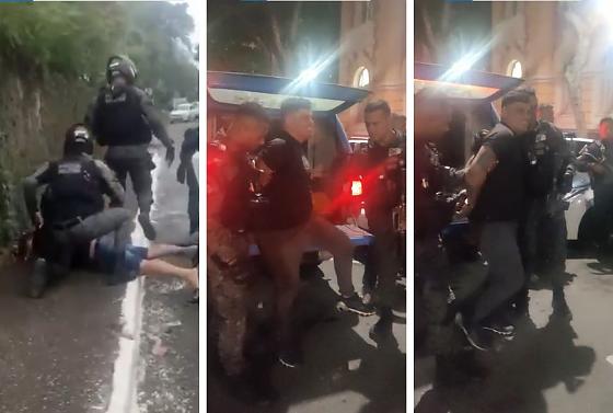 Assassino de sargento sorriu ao deixar camburão da PM; vídeos mostram momento da prisão