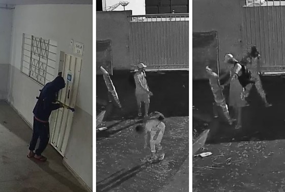 Veja vídeo: Homens invadem escola para roubar TVs, mas são flagrados pelo Vigia Mais