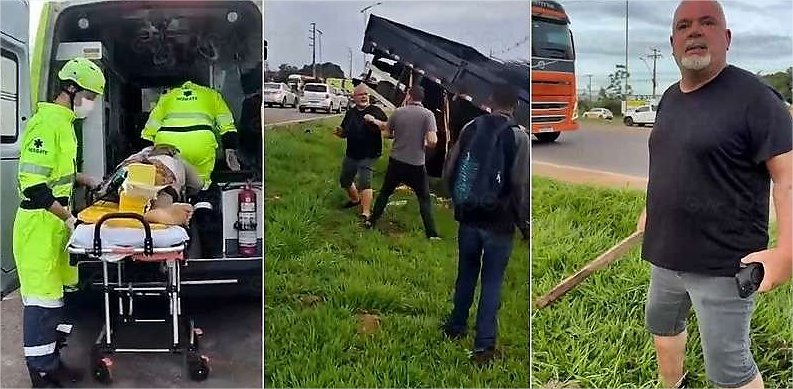 Jornalistas trocam agressões durante cobertura de acidente na BR-163; assista