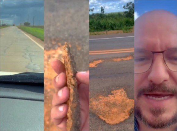 Rodovia com pedágio em MT tem asfalto ‘casca de ovo’; veja vídeo