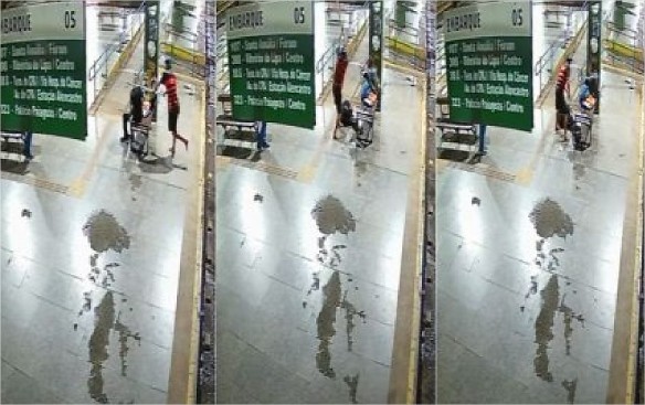 Vídeo mostra homem tentando matar idoso no Terminal do CPA I (imagens fortes)