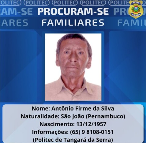 Politec procura por familiares de homem encontrado morto em Tangará da Serra